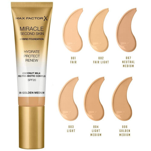 Max Factor Miracle Second Skin Hybrid Foundation  02 FAIR LIGHT